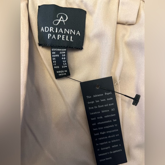 NWT-Adrianna Papell Elegant hand beaded floral embellished gown in size 18W. - Picture 4 of 6